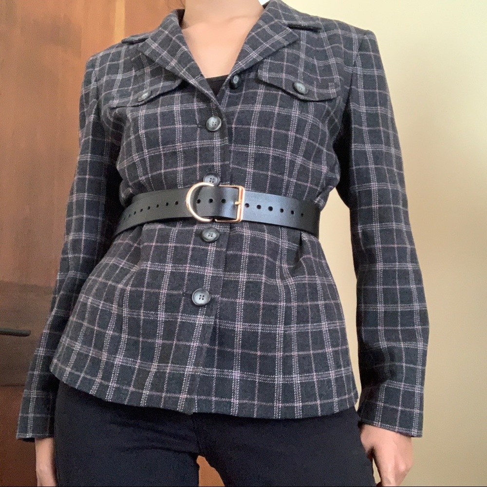 Pendleton Grey Plaid Wool Jacket